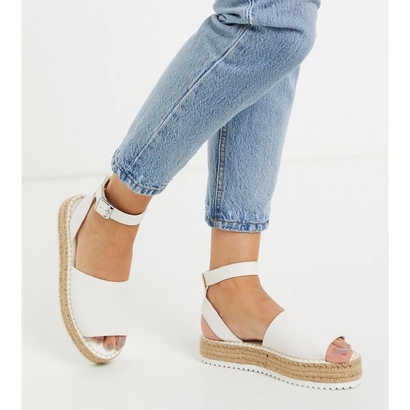 ASOS Shoes - Asos DESIGN Jupiter Flatform Espadrille Sandals In White